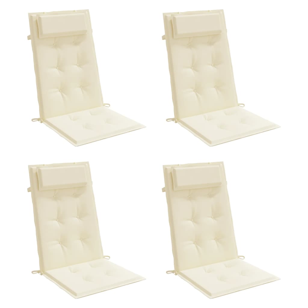 Almofadões p/ cadeira encosto alto 4pcs tecido oxford cor creme