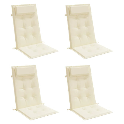 Almofadões p/ cadeira encosto alto 4pcs tecido oxford cor creme