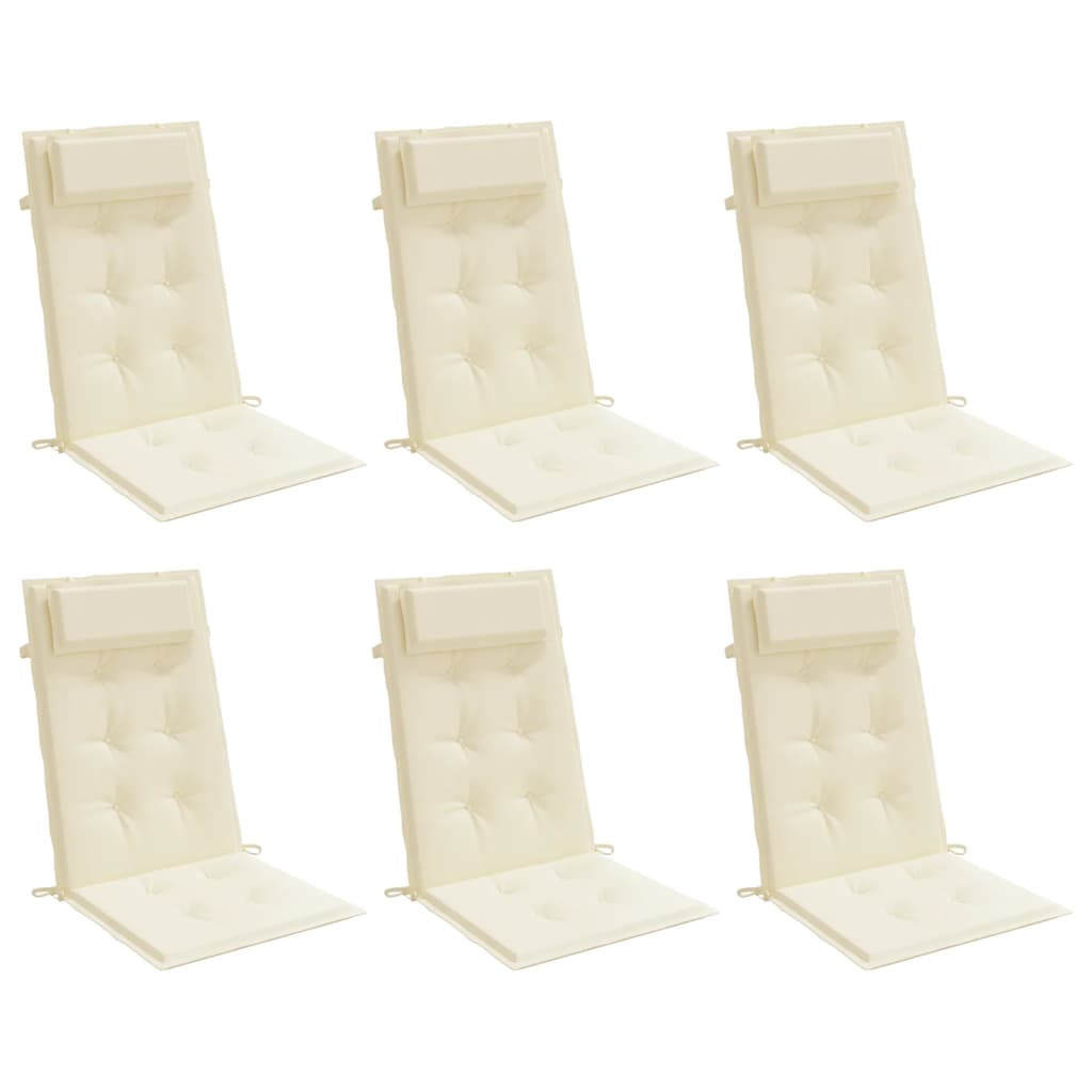 Almofadões p/ cadeira encosto alto 6pcs tecido oxford cor creme