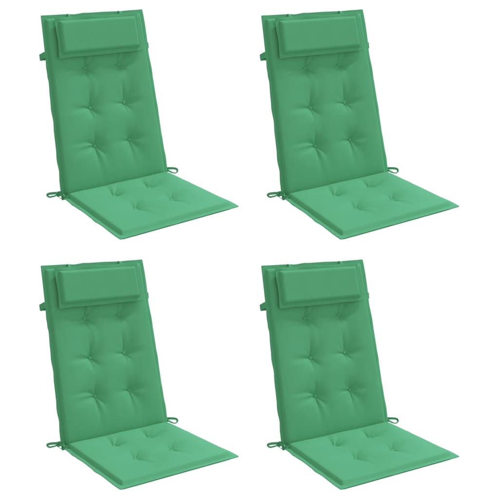 Almofadões p/ cadeira encosto alto 4 pcs tecido oxford verde