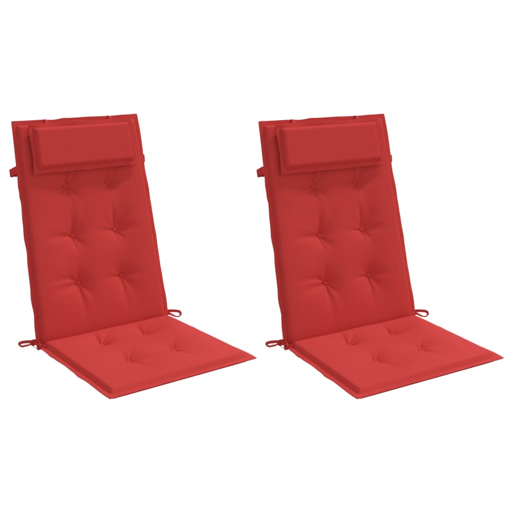 Almofadões p/ cadeira encosto alto 2 pcs tecido oxford vermelho