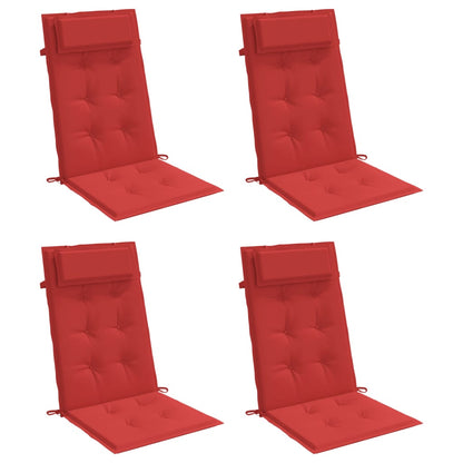 Almofadões p/ cadeira encosto alto 4 pcs tecido oxford vermelho