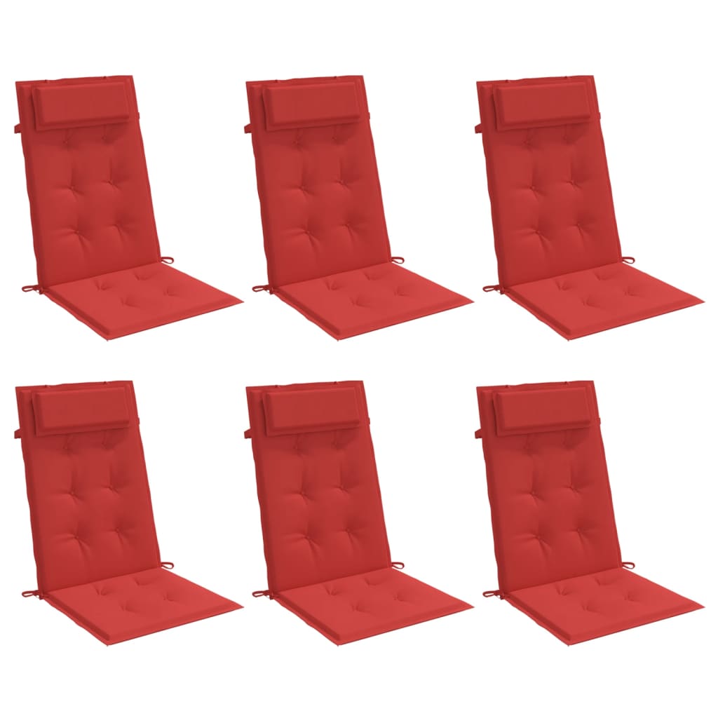 Almofadões p/ cadeira encosto alto 6 pcs tecido oxford vermelho