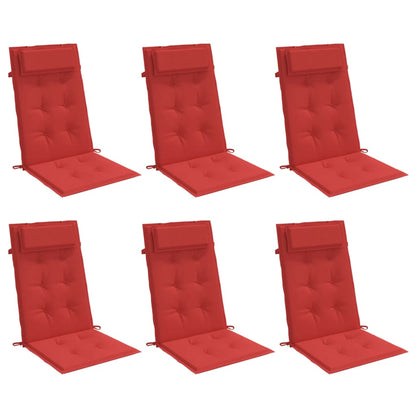 Almofadões p/ cadeira encosto alto 6 pcs tecido oxford vermelho