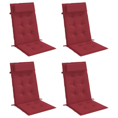 Almofadões p/ cadeira encosto alto 4 pcs oxford vermelho tinto