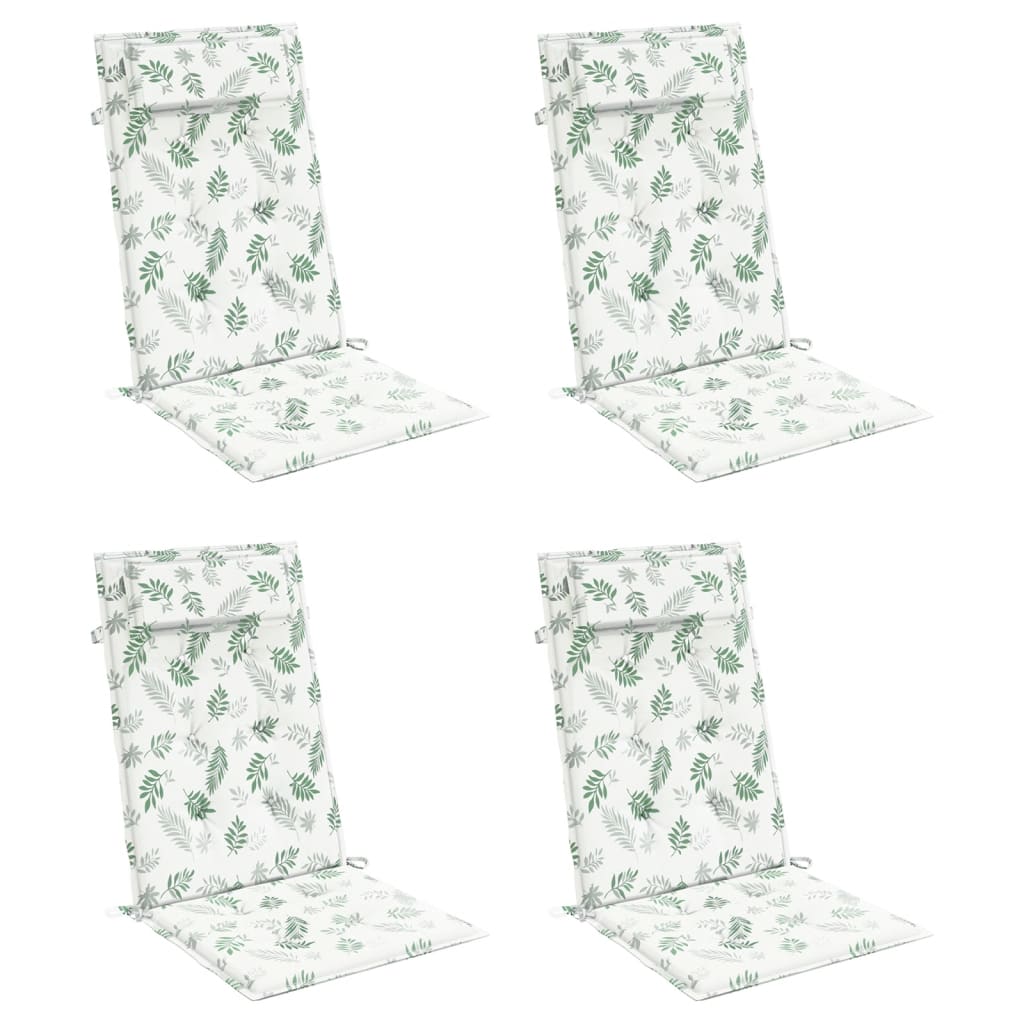 Almofadões p/ cadeira encosto alto 4 pcs tecido oxford folhas