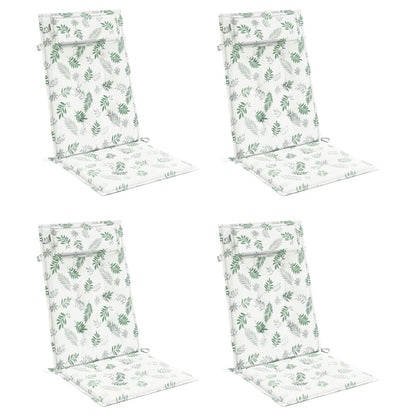 Almofadões p/ cadeira encosto alto 4 pcs tecido oxford folhas