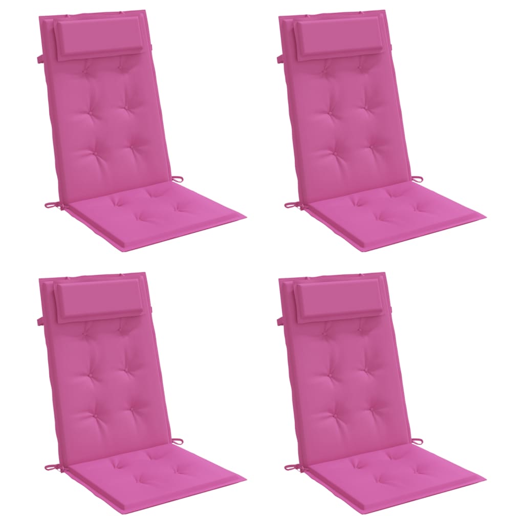 Almofadões p/ cadeira encosto alto 4 pcs tecido oxford rosa