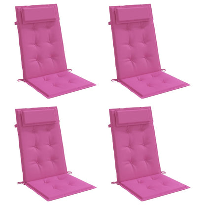 Almofadões p/ cadeira encosto alto 4 pcs tecido oxford rosa