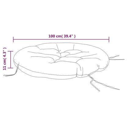 Almofadão redondo Ø 100 x11 cm tecido oxford branco nata