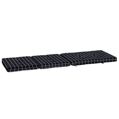 Almofadões p/ cadeira terraço 2 pcs tecido oxford xadrez preto