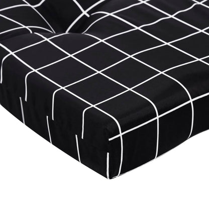 Almofadões p/ cadeira terraço 2 pcs tecido oxford xadrez preto