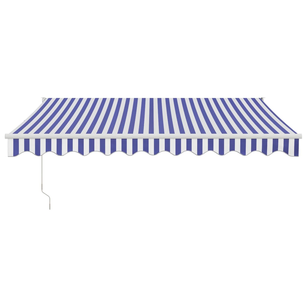 Toldo retrátil 3x2,5 m tecido e alumínio azul e branco