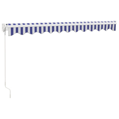 Toldo retrátil 3x2,5 m tecido e alumínio azul e branco