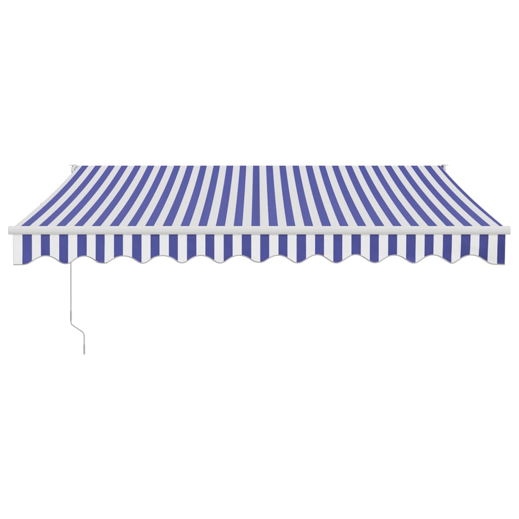 Toldo retrátil 3,5x2,5 m tecido e alumínio azul e branco