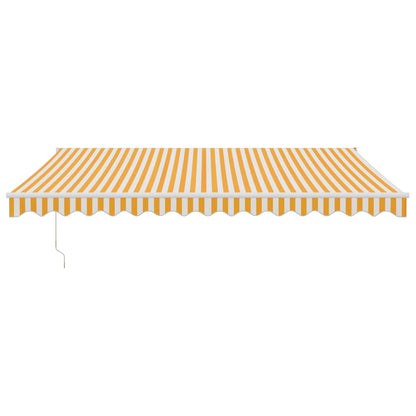 Toldo retrátil 4,5x3 m tecido e alumínio amarelo e branco