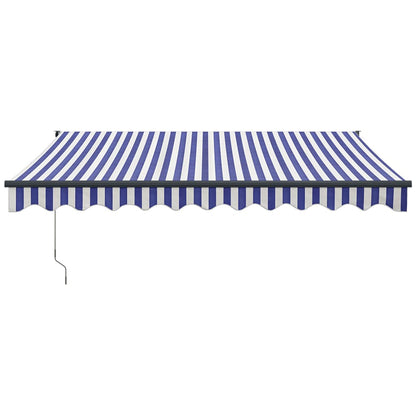 Toldo retrátil 3x2,5 m tecido e alumínio azul e branco