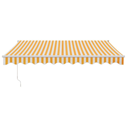 Toldo retrátil 3,5x2,5 m tecido e alumínio amarelo e branco