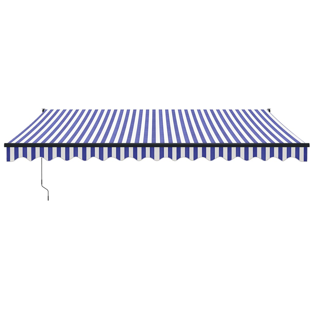 Toldo retrátil 4,5x3 m tecido e alumínio azul e branco