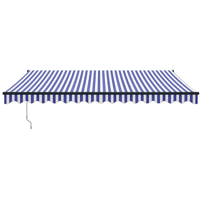 Toldo retrátil 4,5x3 m tecido e alumínio azul e branco