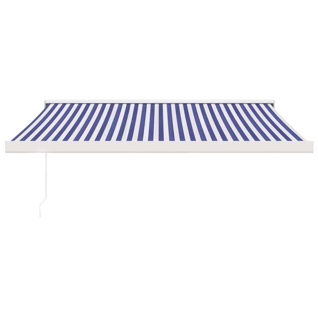 Toldo retrátil 3x2,5 m tecido e alumínio azul e branco