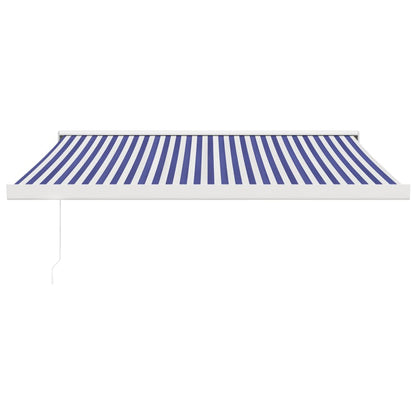 Toldo retrátil 3x2,5 m tecido e alumínio azul e branco