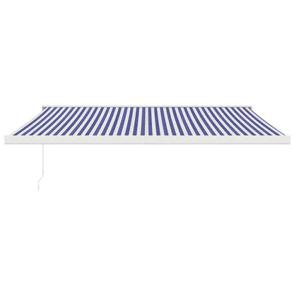 Toldo retrátil 4x3 m tecido e alumínio azul e branco