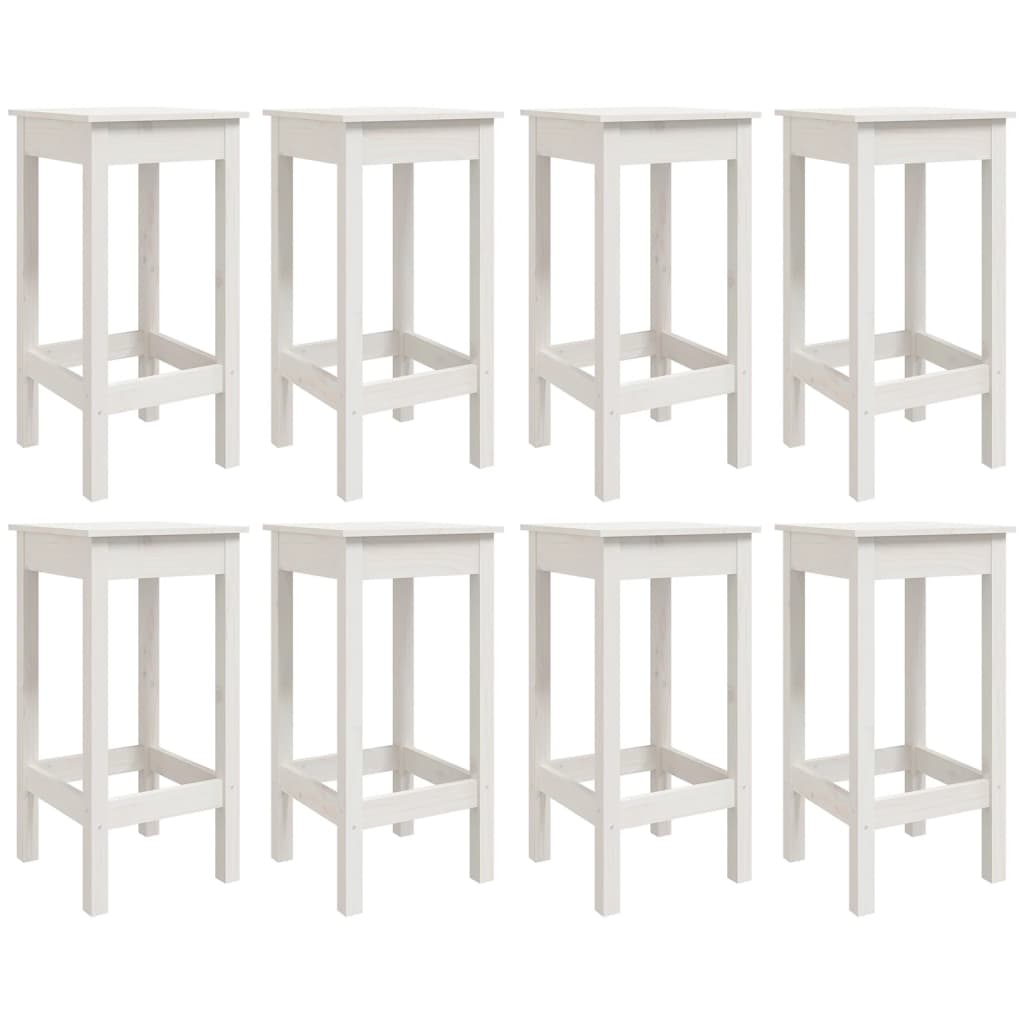 9 pcs conjunto de bar para jardim pinho maciço branco