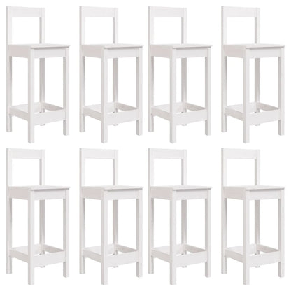 9 pcs conjunto de bar para jardim pinho maciço branco