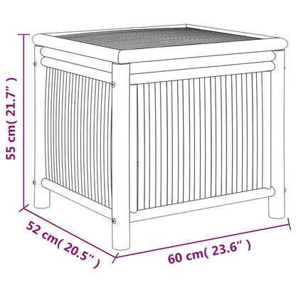 Caixa de arrumação para jardim 60x52x55 cm bambu