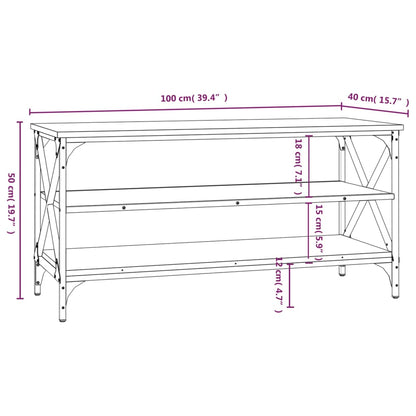 Móvel de TV 100x40x50 cm derivados de madeira cinzento sonoma