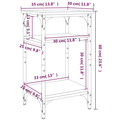 Mesa de apoio 35x30x60 cm derivados de madeira cinzento sonoma