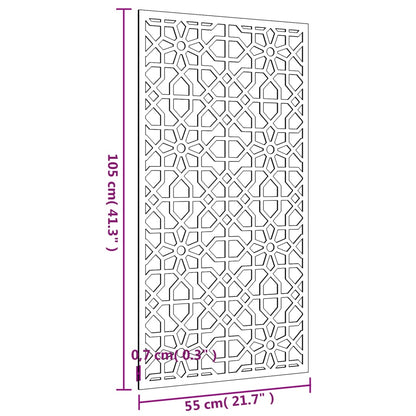 Decoração p/ muro de jardim 105x55 cm aço corten design árabe