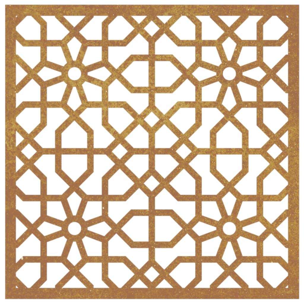 Decoração p/ muro de jardim 55x55 cm aço corten design árabe