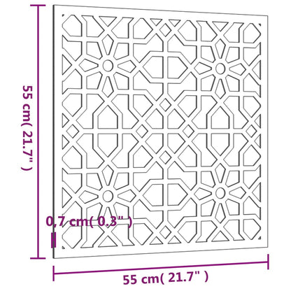 Decoração p/ muro de jardim 55x55 cm aço corten design árabe