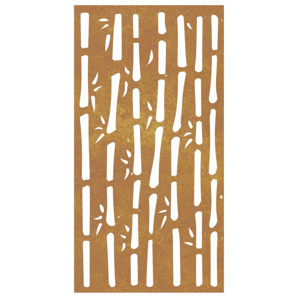 Decoração p/ muro de jardim 105x55 cm aço corten design bambu