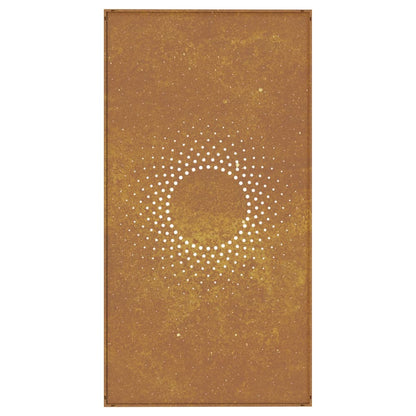 Decoração p/ muro de jardim 105x55 cm aço corten design sol