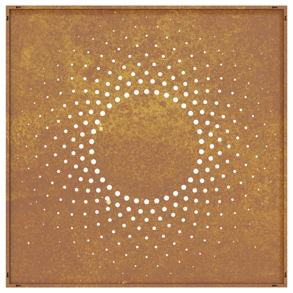 Decoração p/ muro de jardim 555x55 cm aço corten design sol