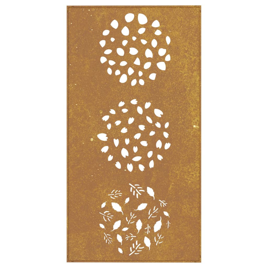 Decoração p/ muro de jardim 105x55 cm aço corten design folhas