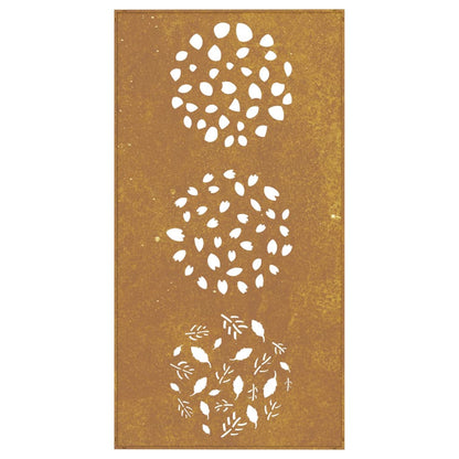 Decoração p/ muro de jardim 105x55 cm aço corten design folhas