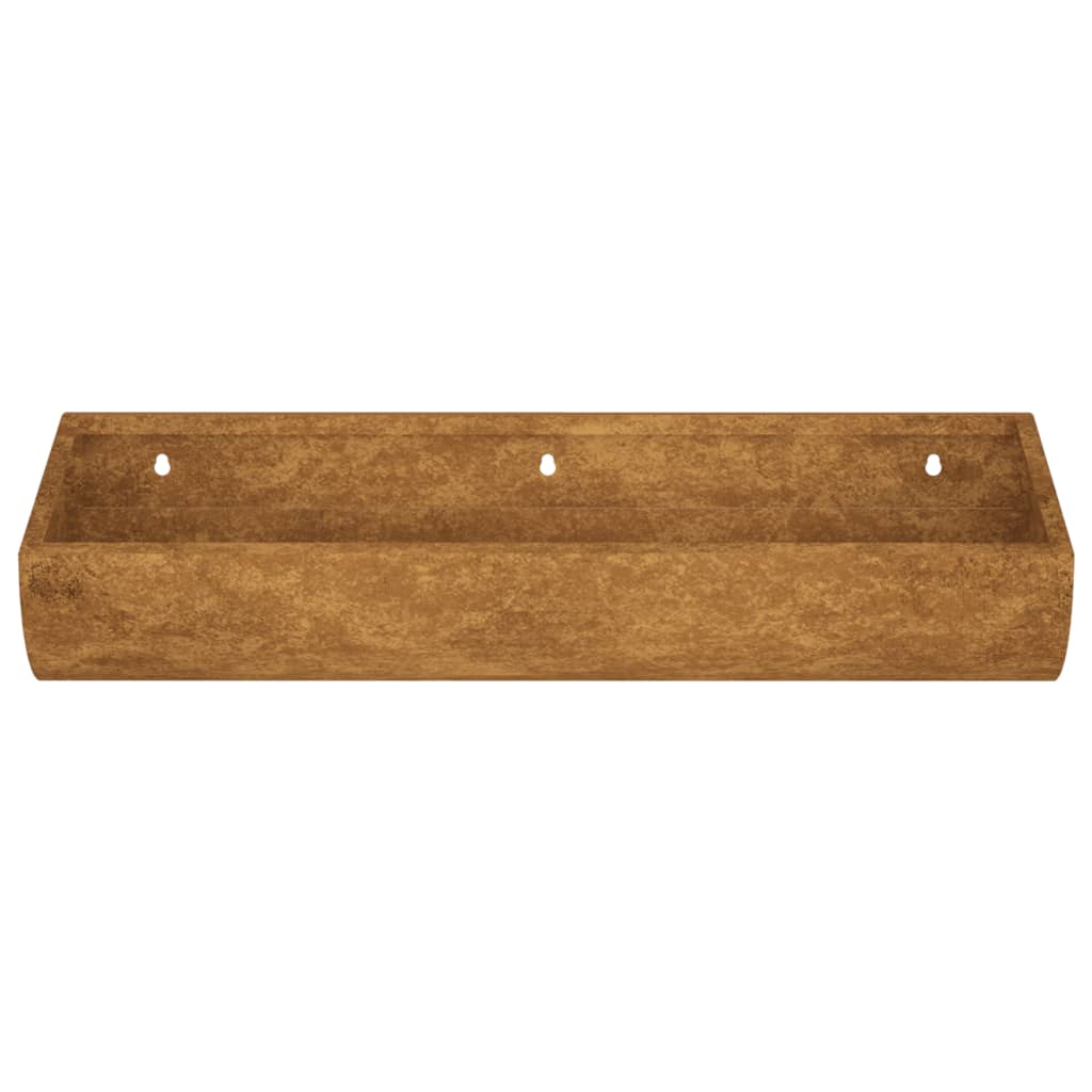 Vaso/floreira de parede para jardim 50x16x10 cm aço corten