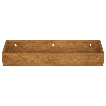 Vaso/floreira de parede para jardim 50x16x10 cm aço corten