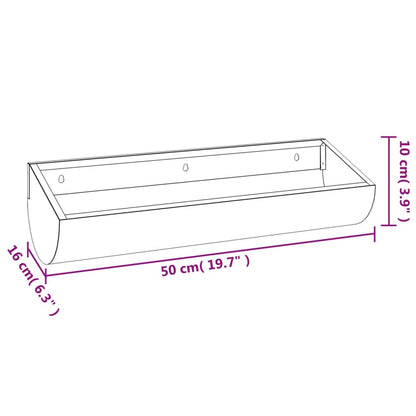 Vaso/floreira de parede para jardim 50x16x10 cm aço corten