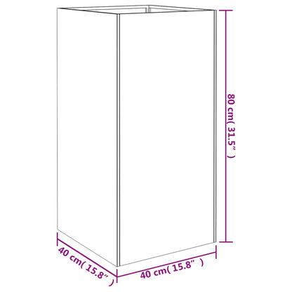 Vaso/floreira 40x40x80 cm aço corten