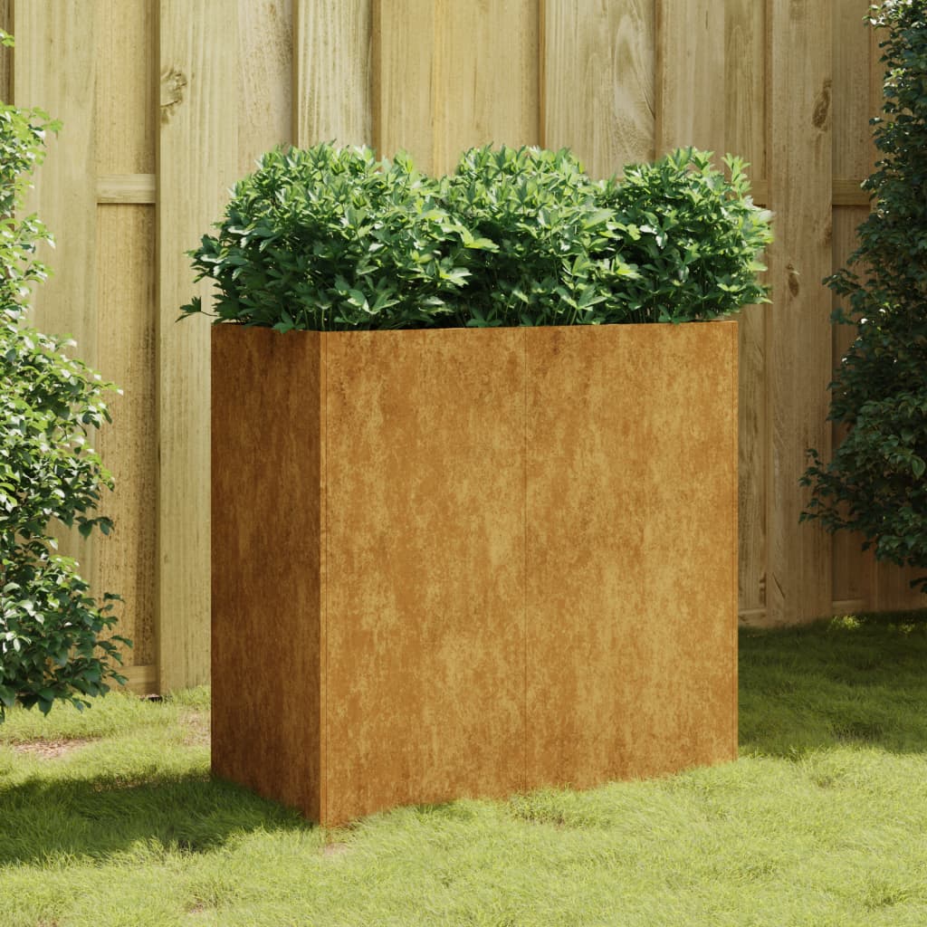 Vaso/floreira 80x40x80 cm aço corten