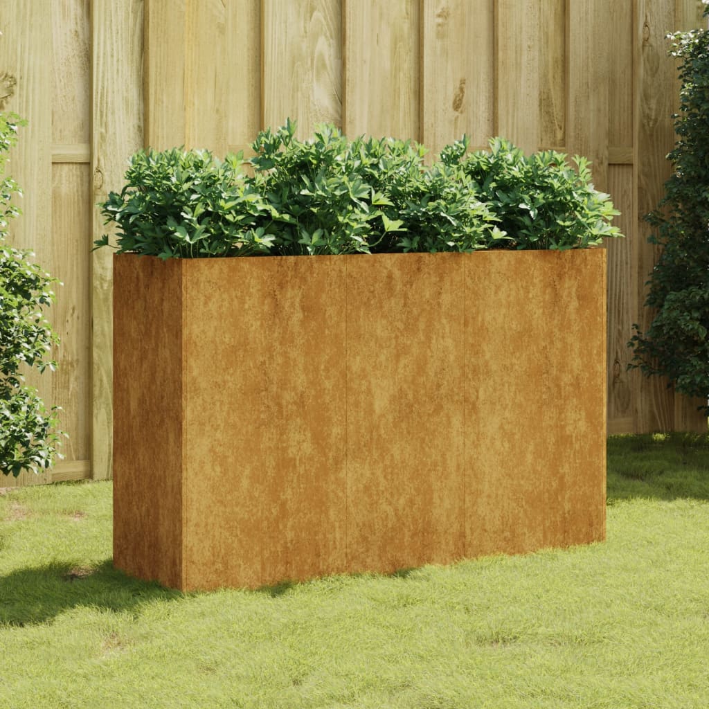 Canteiro elevado de jardim 120x40x80 cm aço corten