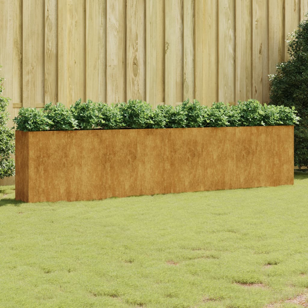 Canteiro elevado de jardim 360x40x80 cm aço corten