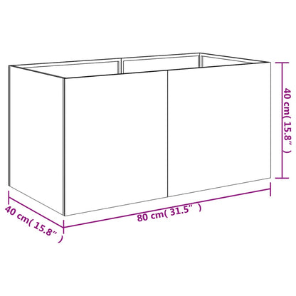 Vaso/floreira 80x40x40 cm aço corten