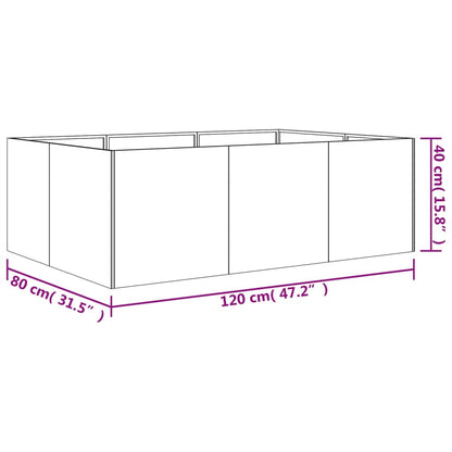 Canteiro elevado de jardim 120x80x40 cm aço corten