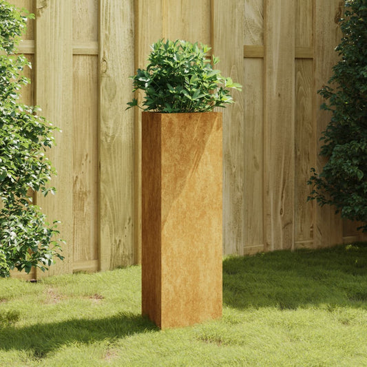 Vaso/floreira de jardim 30x26x75 cm aço corten